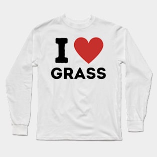 I Love Grass Simple Heart Design Long Sleeve T-Shirt